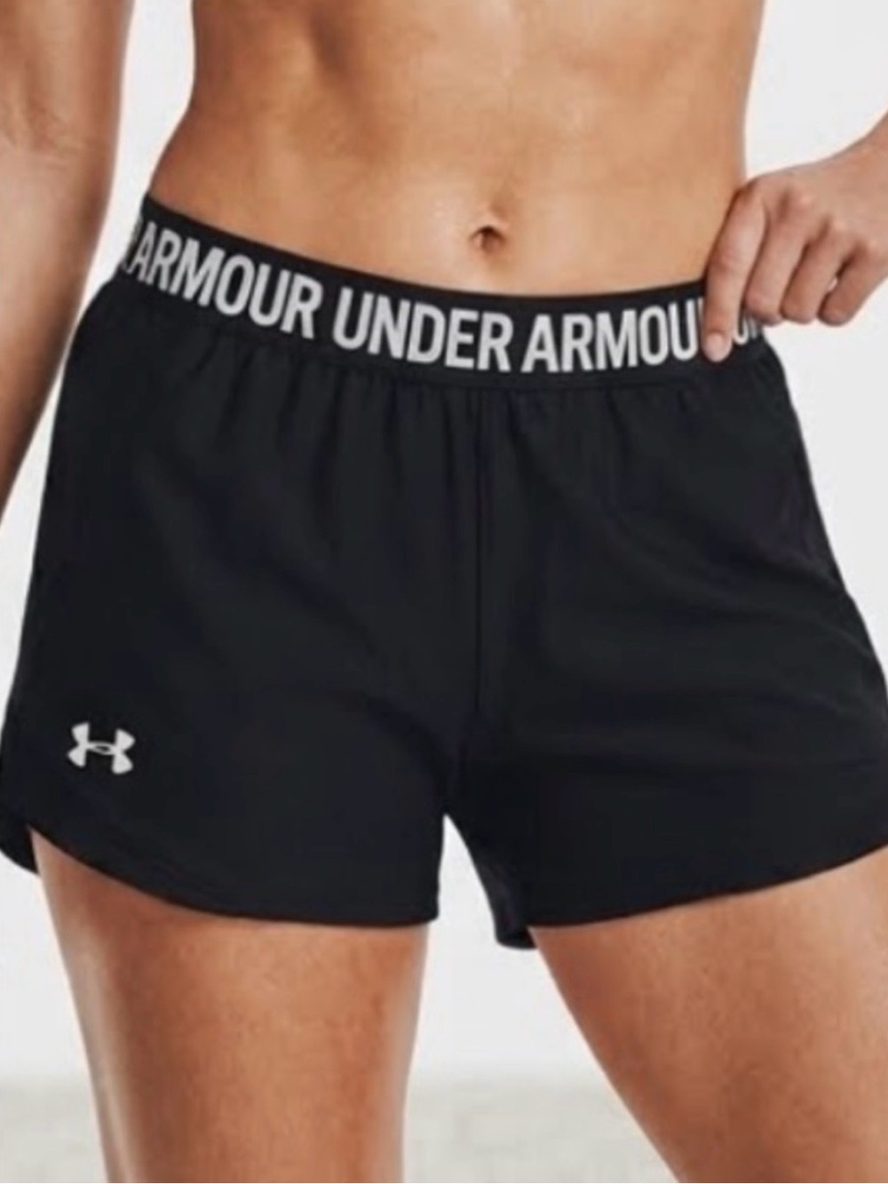 Under Armour Black Women's Athletic Shorts with Branded Waistband